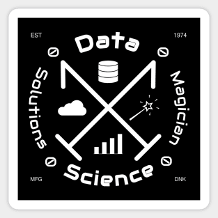 Data Science Solutions Magician | Vintage Retro Hipster Logo White Sticker